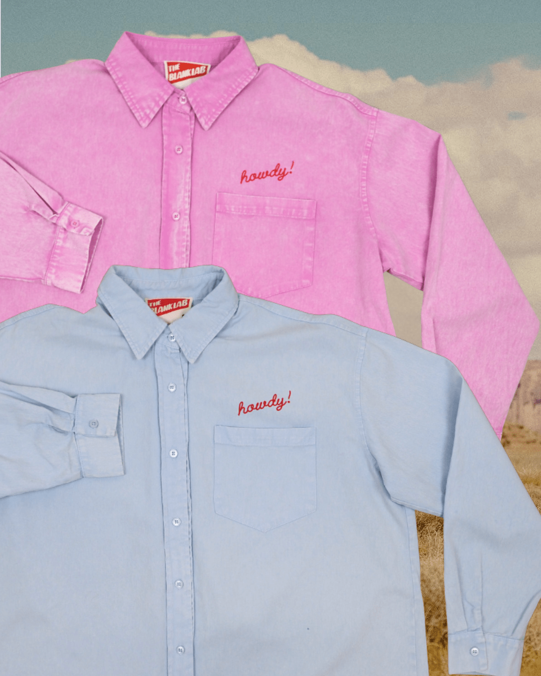 "Howdy!" Button Up in Pink