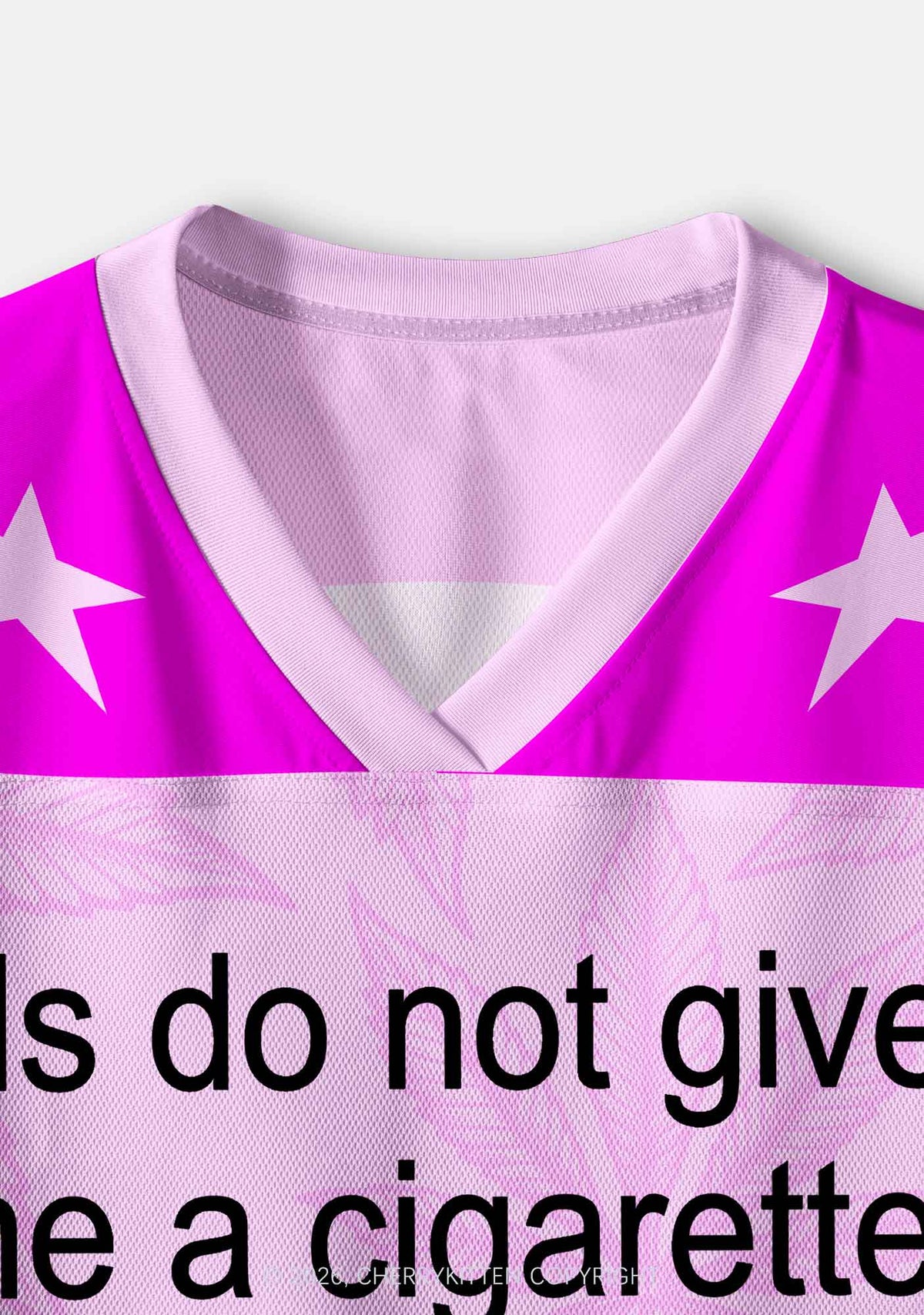 Pls Dont Give Me Cigarette Y2K Crop Sport Jersey Shirts Cherrykitten