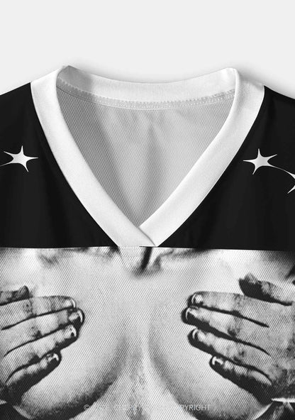 Black Touch Bxxbs Y2K Crop Sport Jersey Shirts Cherrykitten