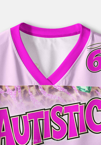 Autistic Cxxt Pink Leopard Y2K Crop Sport Jersey Shirts Cherrykitten