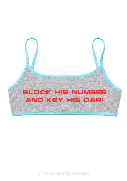 Block His Number Y2K Super Crop Cami Cherrykitten