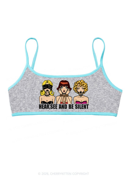Hear See Be Silent Y2K Super Crop Cami Cherrykitten