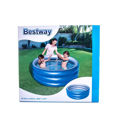 BESTWAY Metallic Round 3-Ring Inflatable Kids Swimming Pool (1.5m x 53cm)