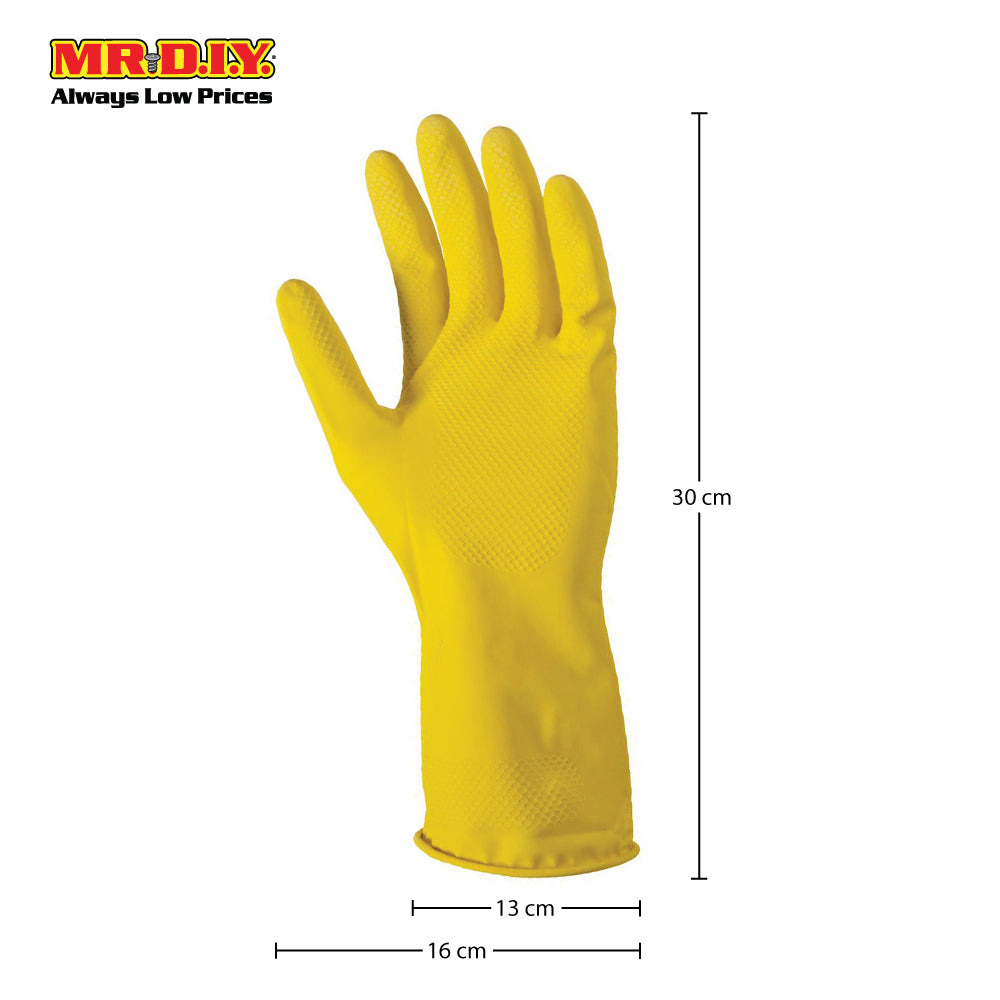 FRAMS Natural Latex Rubber Gloves- Yellow