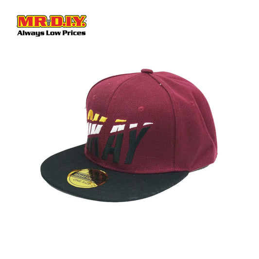 (MR DIY) Classic Red Cap Vintage Fashion Unisex Cap Adjustable