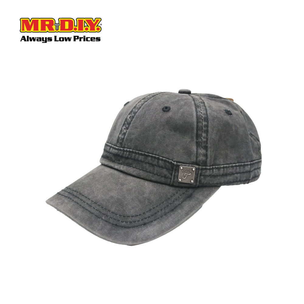 (MR DIY) Adjustable Vintage Cotton Baseball Hat ( 19 x 27 x 12 cm ) - Black