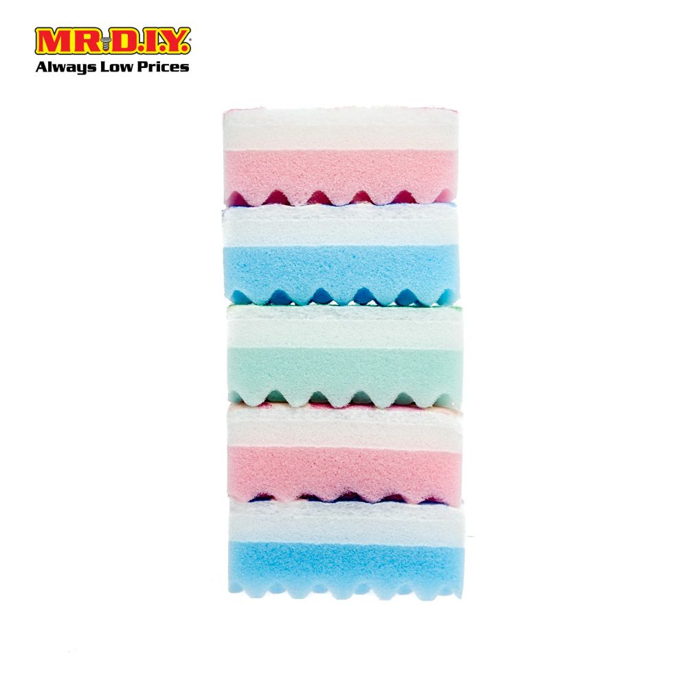 OKS Dual-Sided Soft Sponge Colourful (5pcs)