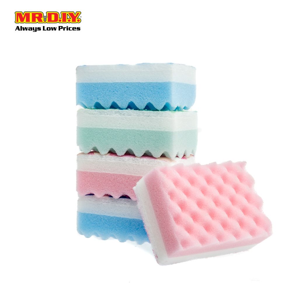 OKS Dual-Sided Soft Sponge Colourful (5pcs)