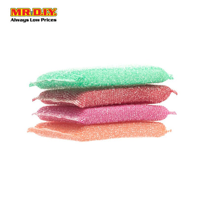 (MR.DIY) Multi-Colour Scrubber Pad Sponge (4pcs)