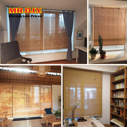 (MR.DIY) Bamboo Outdoor Curtain Blinds (150 X 175cm)