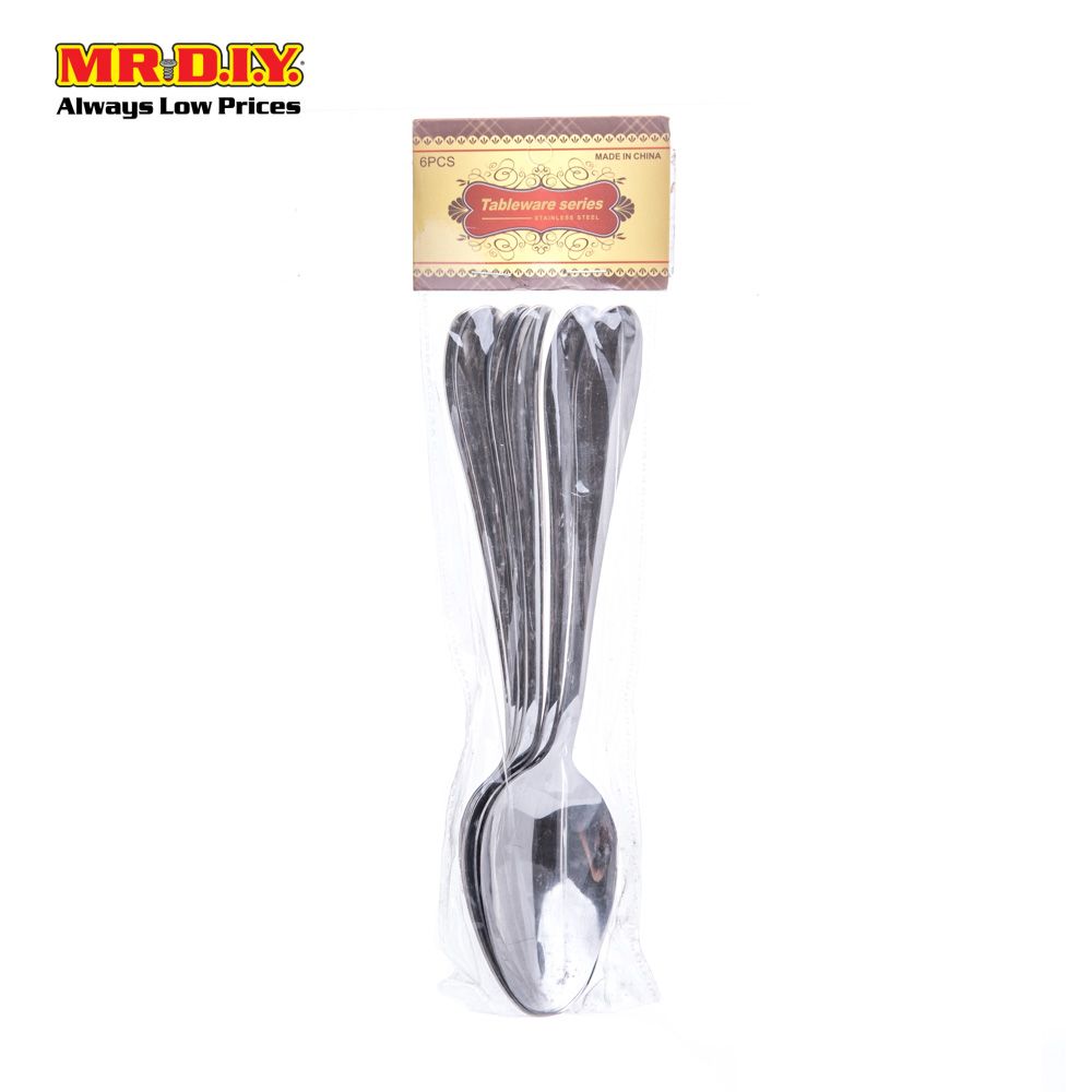 (MR.DIY) Premium High-Quality Stainless Steel Durable Extra Thick Spoons (6pcs)