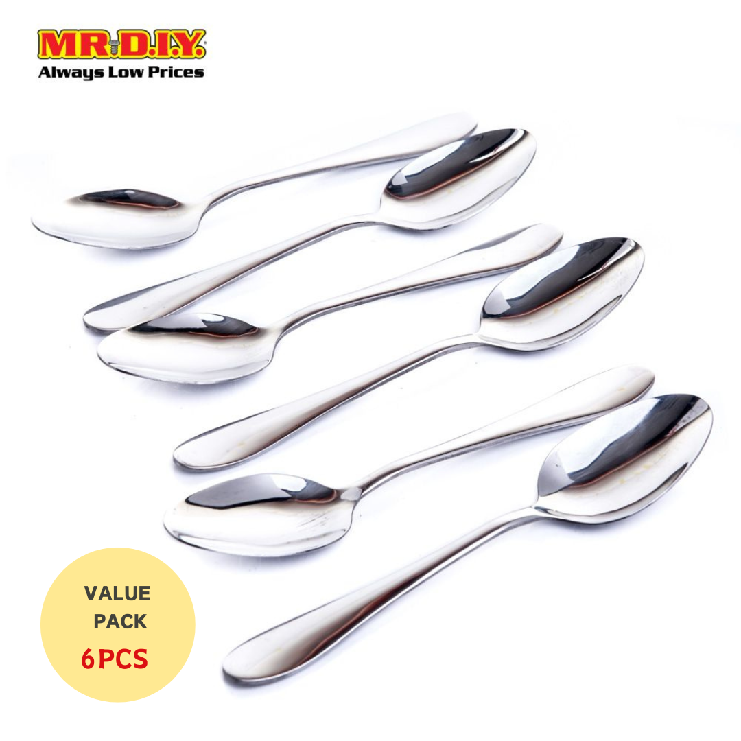 (MR.DIY) Premium High-Quality Stainless Steel Durable Extra Thick Spoons (6pcs)