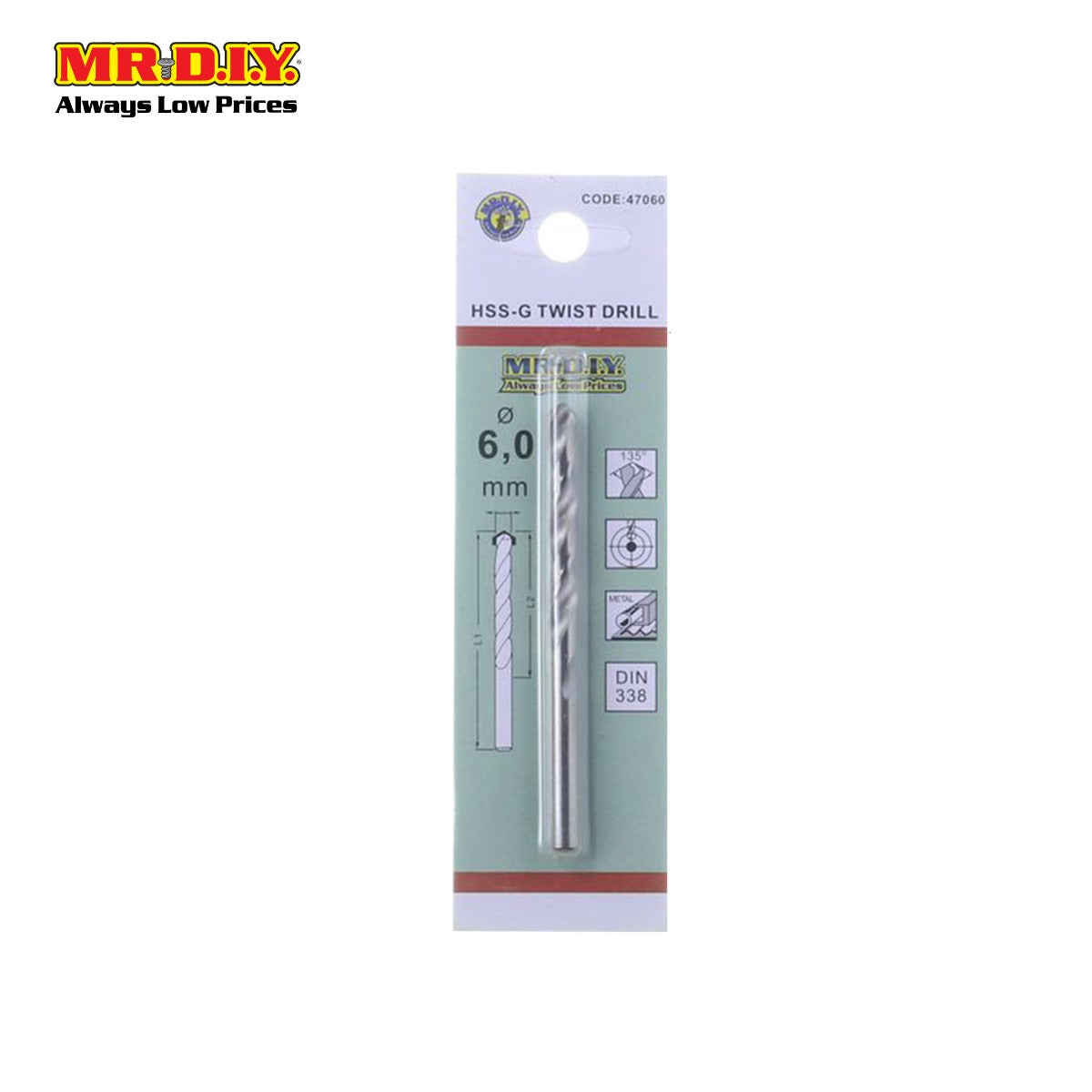 (MR.DIY) HSS-G Twist Drill Bit 47060 (6mm)