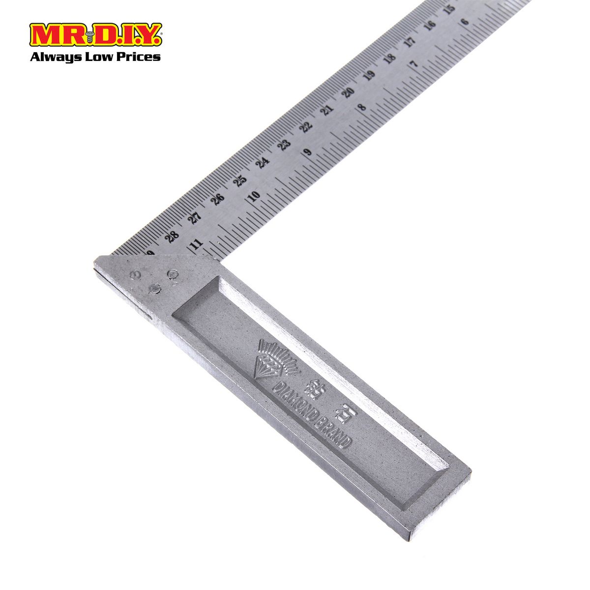 (MR.DIY) DIAMOND L-Shaped Metal Ruler 300mm