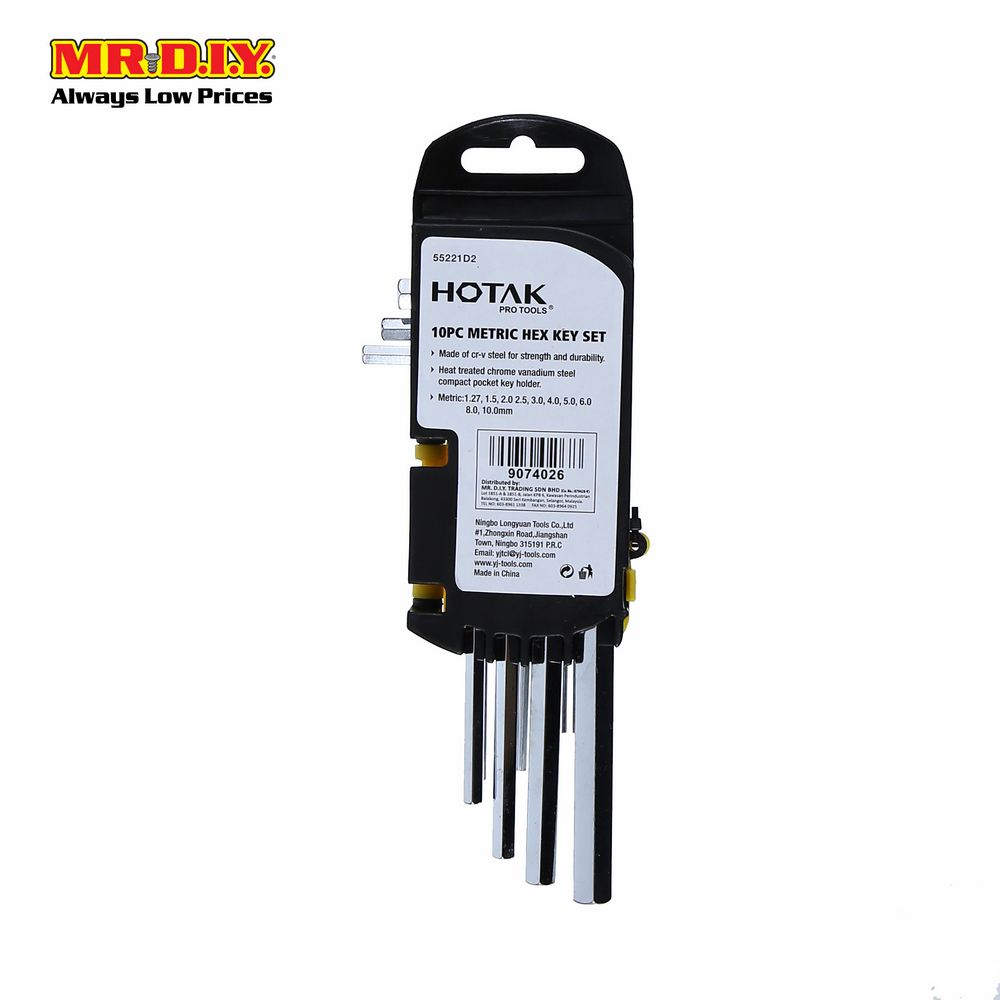 HOTAK Metric Hex Key Set (10pcs)
