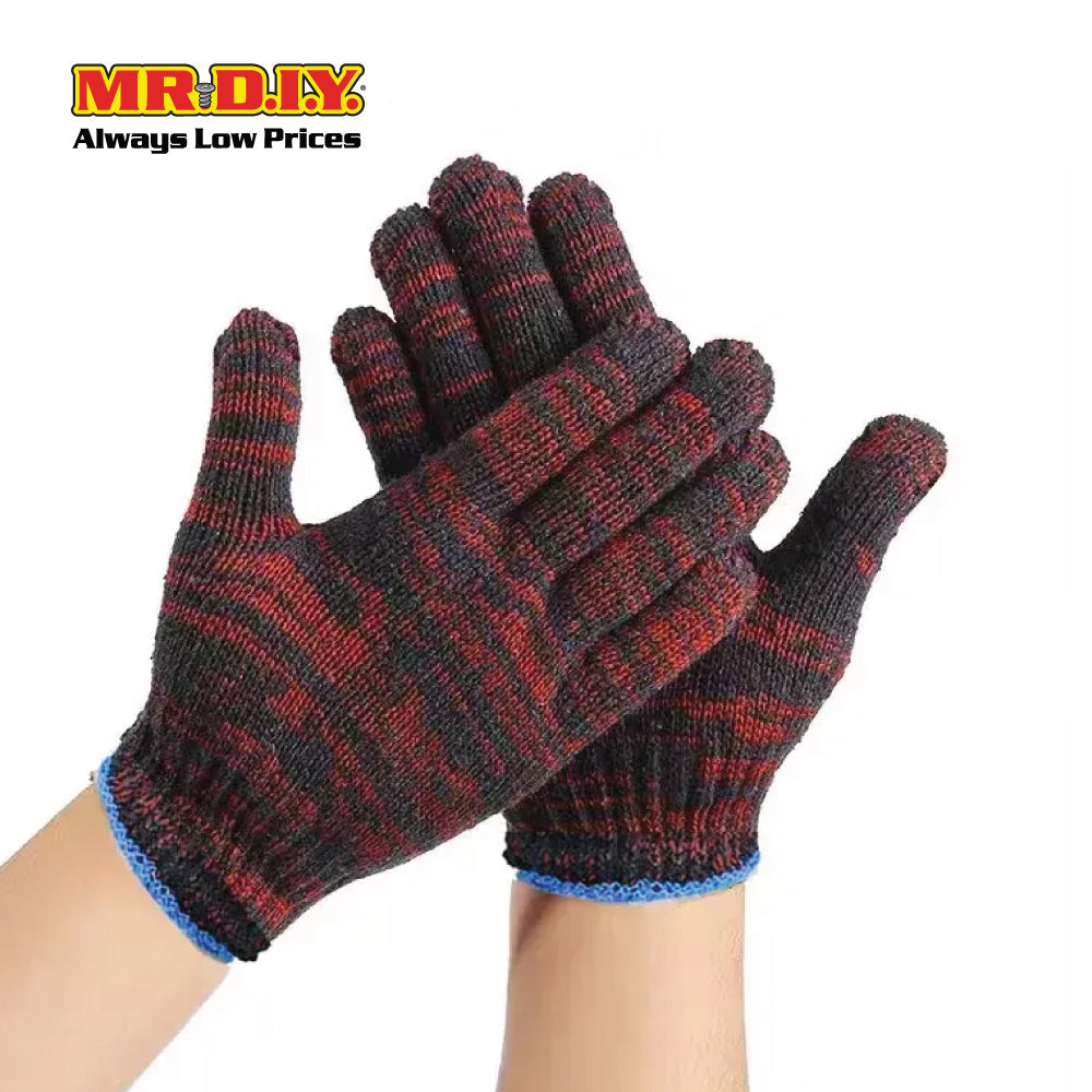 (MR.DIY) Batik Knitted Cotton Safety Hand Gloves 850g (12 pairs)