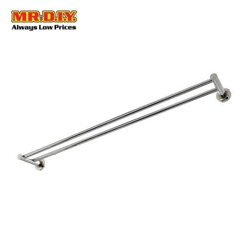 (MR.DIY) Stainless Steel Double Layer Towel Bar Rack (90cm)