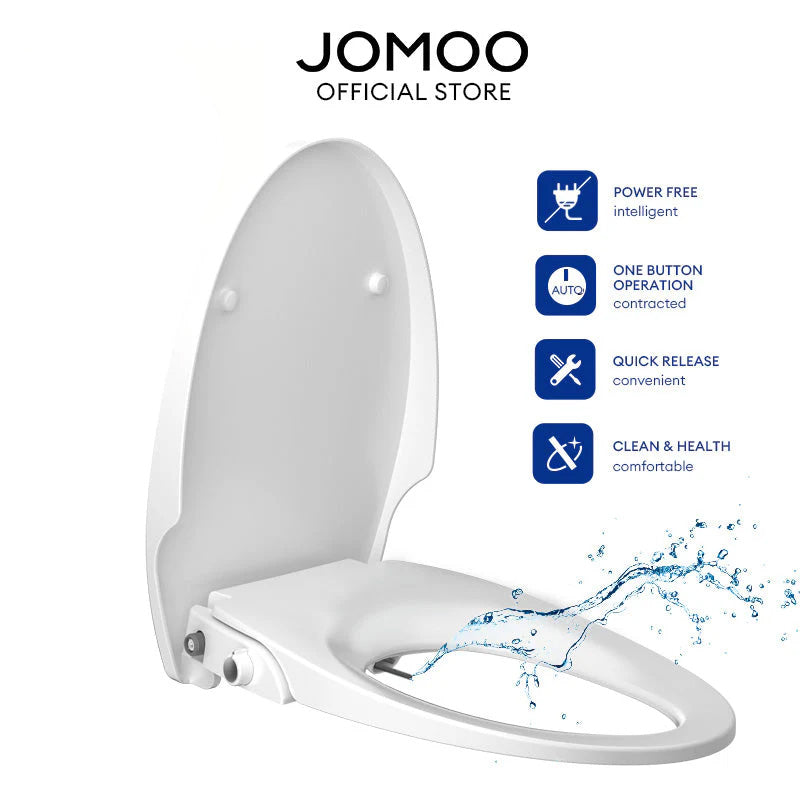 JOMOO Manual Bidet Seat Cover 97142 Adjustable Water Pressure Soft Close Self-cleaning Dual Nozzles Hygiene V shape Toilet Seat Cover