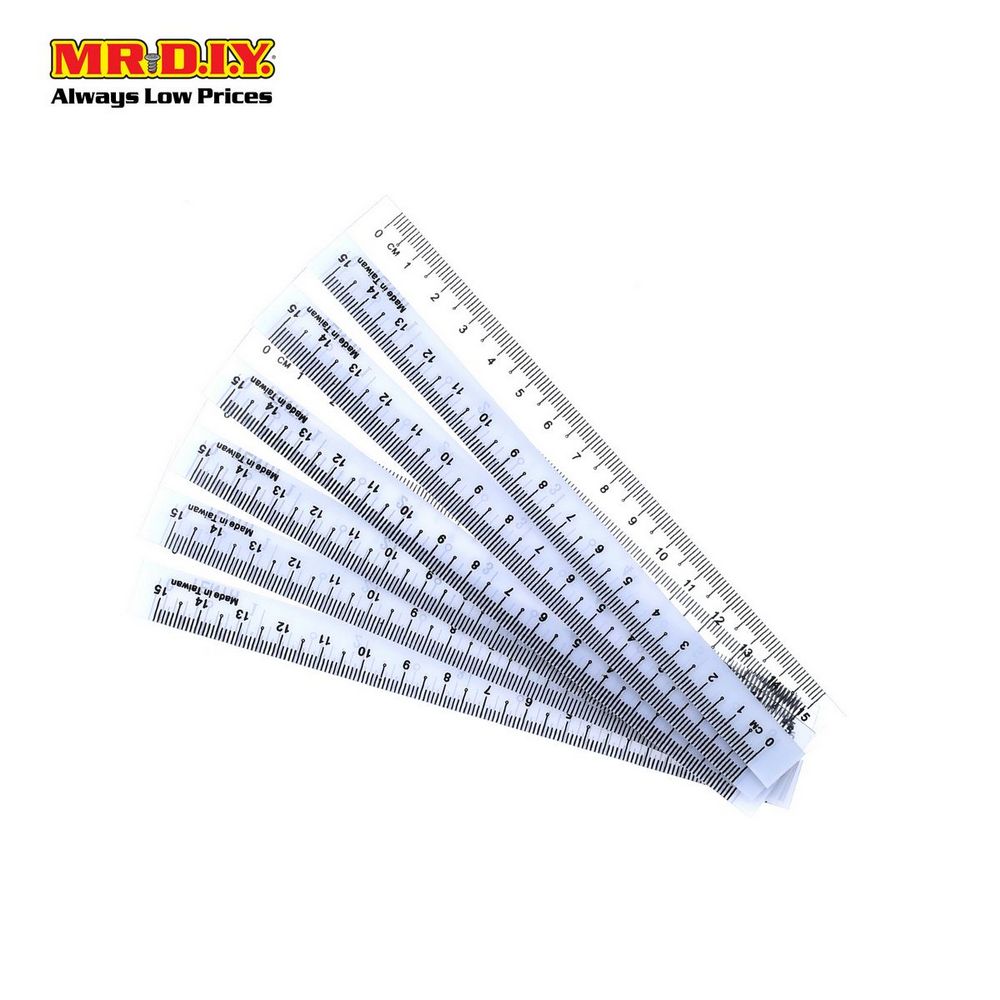 NIEKI Transparent Plastic Ruler 15cm (6pcs)
