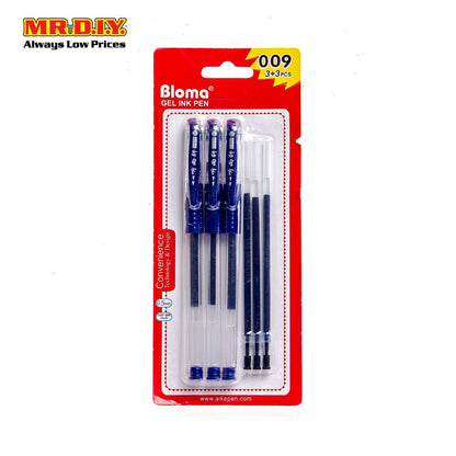 (MR.DIY) Bloma Black Gel Ink Pen 0.5mm (3+3 pcs)