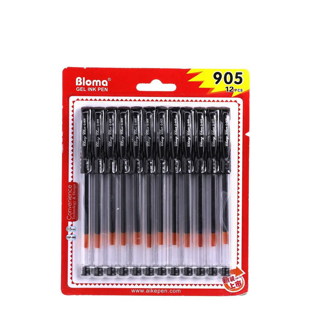 (MR.DIY) Bloma Black Gel Ink Pen 0.5mm (12 pcs)