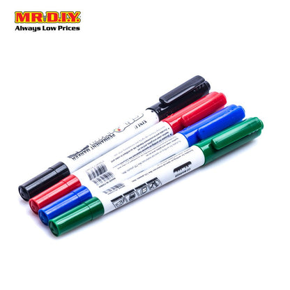 XINLU Multi-Colour Dual Tip CD DVD Permanent Marker (4pcs)