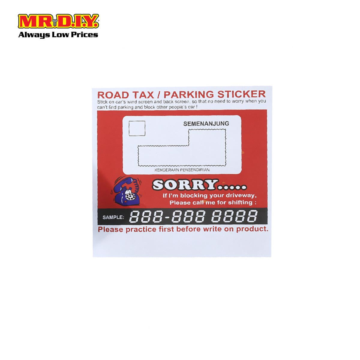 (MR.DIY) Multi-Function Road Tax Sticker (1pc)