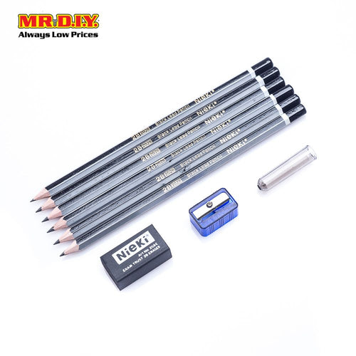 (MR.DIY) NIEKI 2B Exam Grade Pencil Set (6pcs)