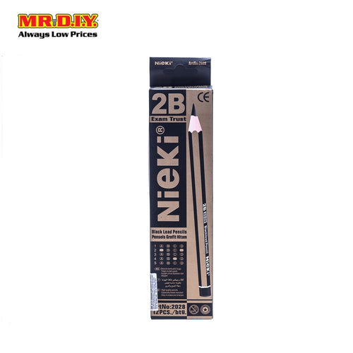 (MR.DIY) NIEKI 2B Exam Grade Graphite Pencils Set (12pcs)