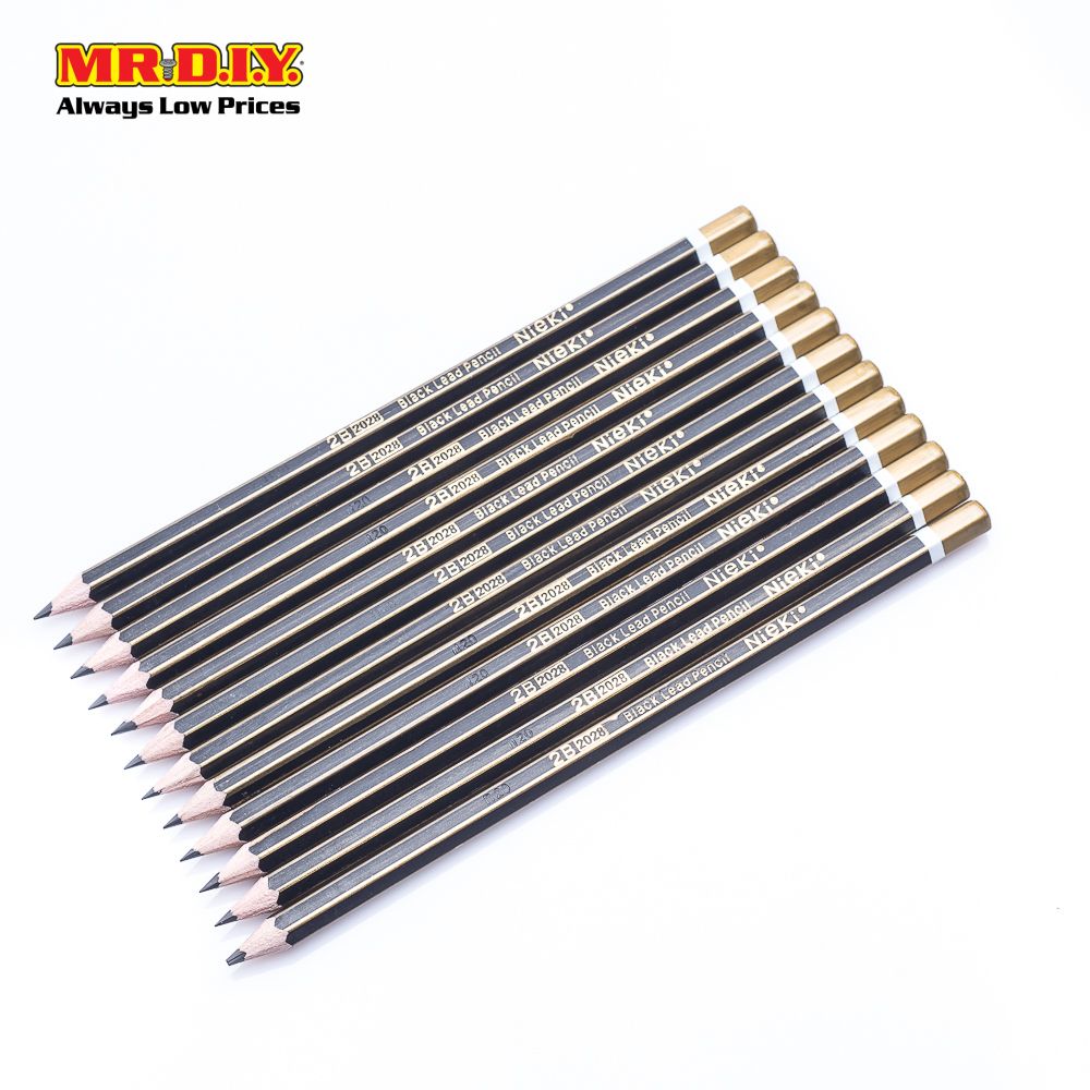 (MR.DIY) NIEKI 2B Exam Grade Graphite Pencils Set (12pcs)