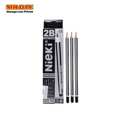 (MR.DIY) NIEKI 2B Exam Grade Pencil Set (12pcs)