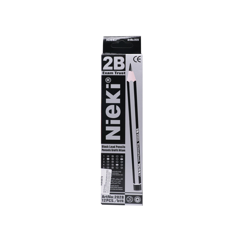 (MR.DIY) NIEKI 2B Exam Grade Pencil Set (12pcs)