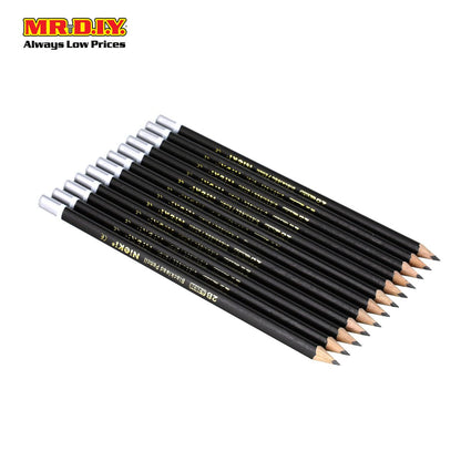 (MR.DIY) NIEKI 2B Triangular Exam Grade Graphite Pencils Set (12pcs)