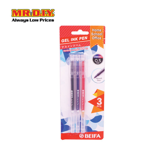 (MR.DIY) Beifa Gel Pen 0.5mm (3Pcs)