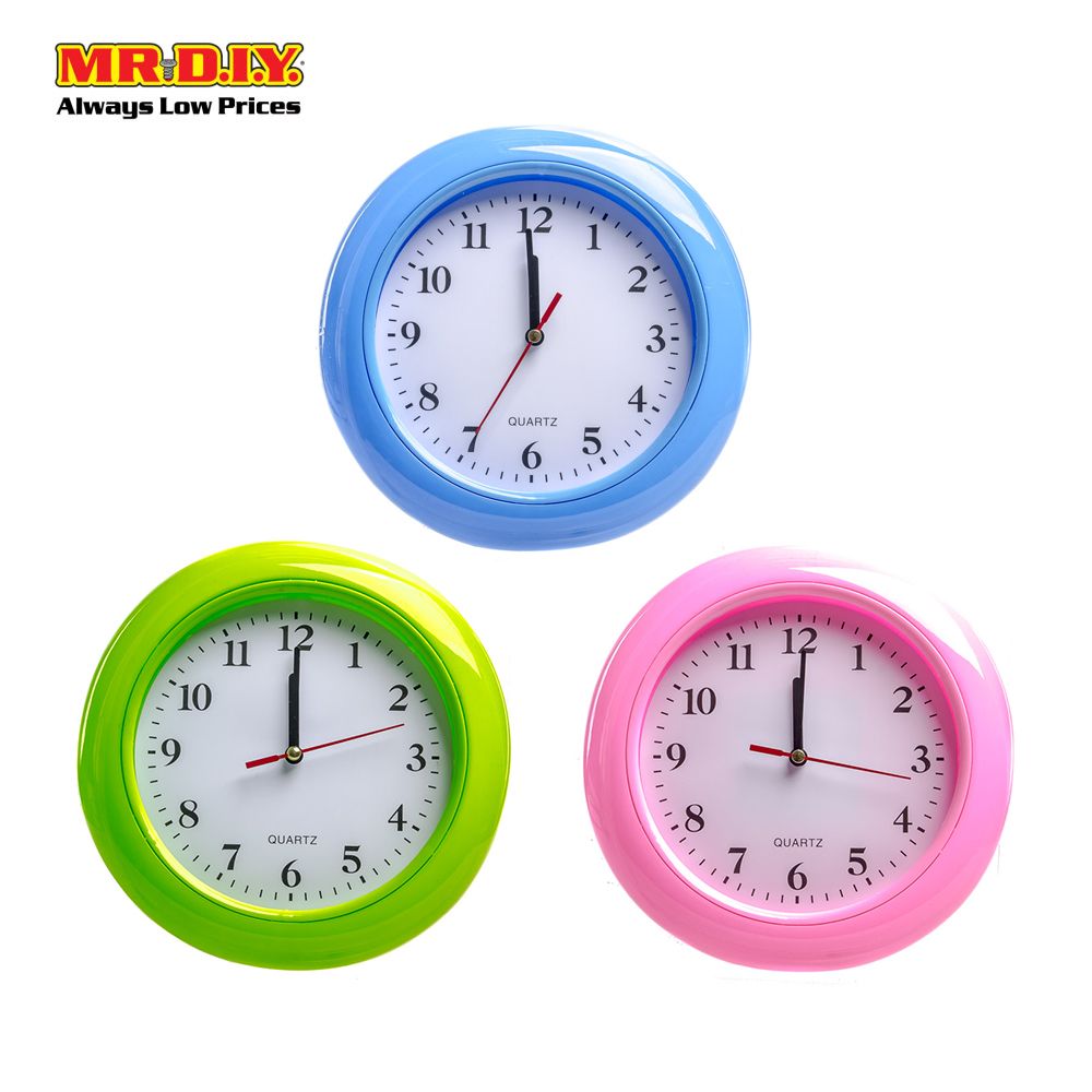 (MR. DIY) QUARTZ Plastic Analog Wall Clock Modern Jam Dinding  (20cm)