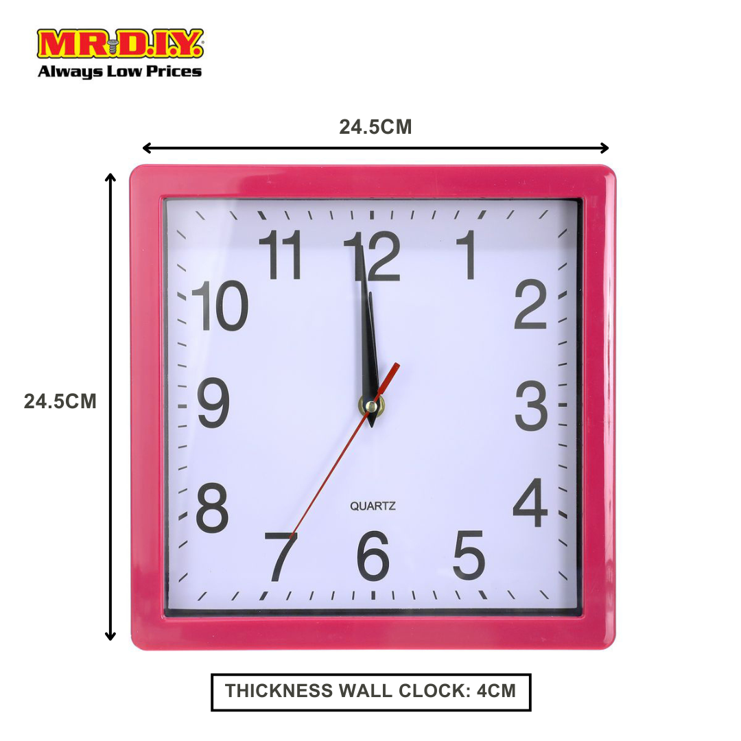 (MR.DIY) QUARTZ Analog Simple Wall Clock Glossy Home Decor (24.5cm x 24.5cm)