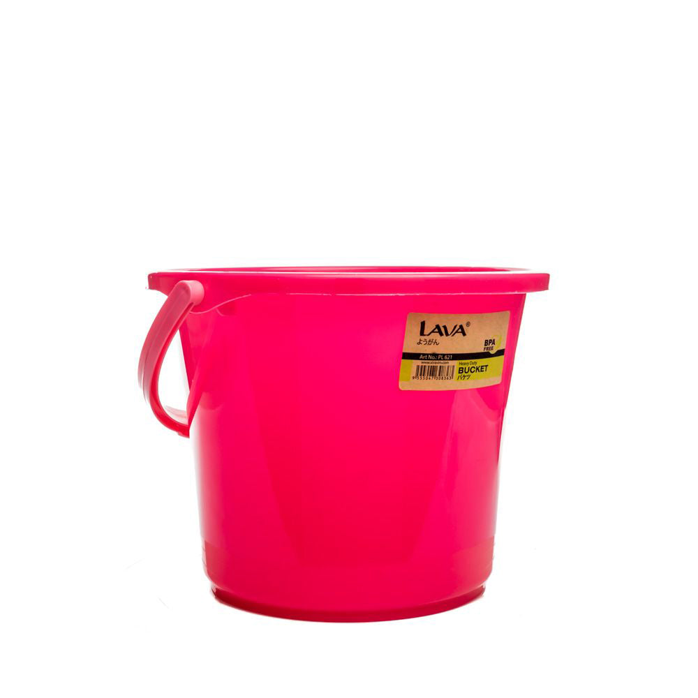 LAVA Plastic Heavy-Duty BPA-Free Bucket Water Pail 3L (16.5cm X 20cm)