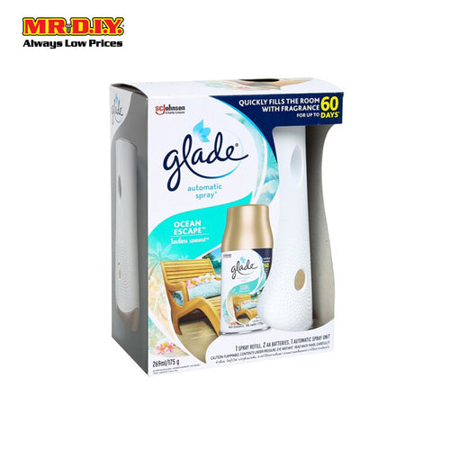 GLADE Automatic 3 in 1 Spray Ocean Escape Starter Kit 175g