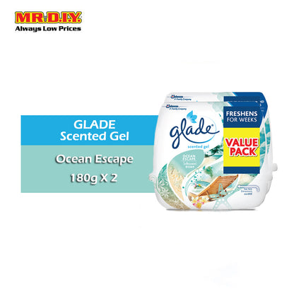 GLADE Air Refreshing Ocean Escape Scented Gel (2 x 180g)
