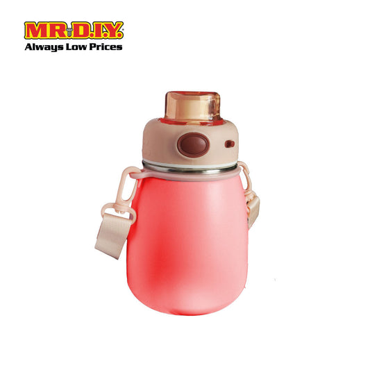 (MR. DIY) Stainless Steel Bottle Tumbler with Straw (600ml) -  RED - Color Series