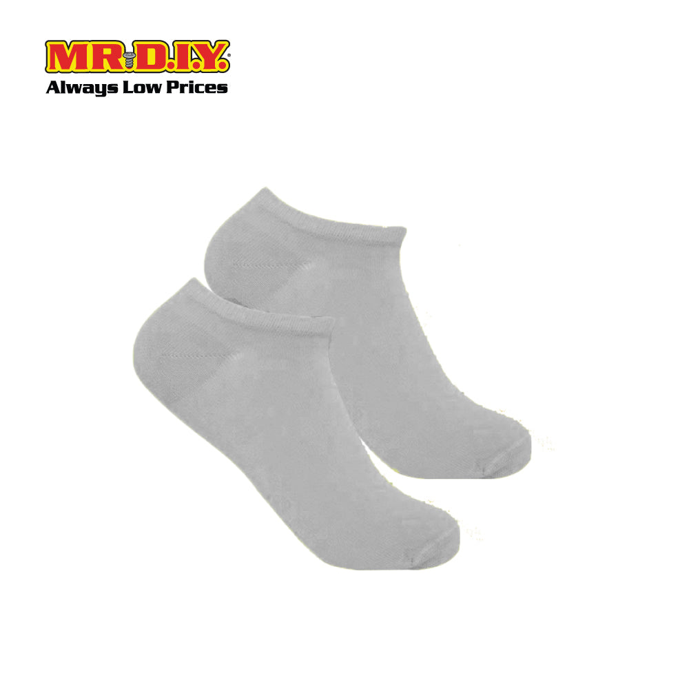 (MR.DIY) Unisex Adult Invisible Low Cut Cotton Socks - Grey - Color Series
