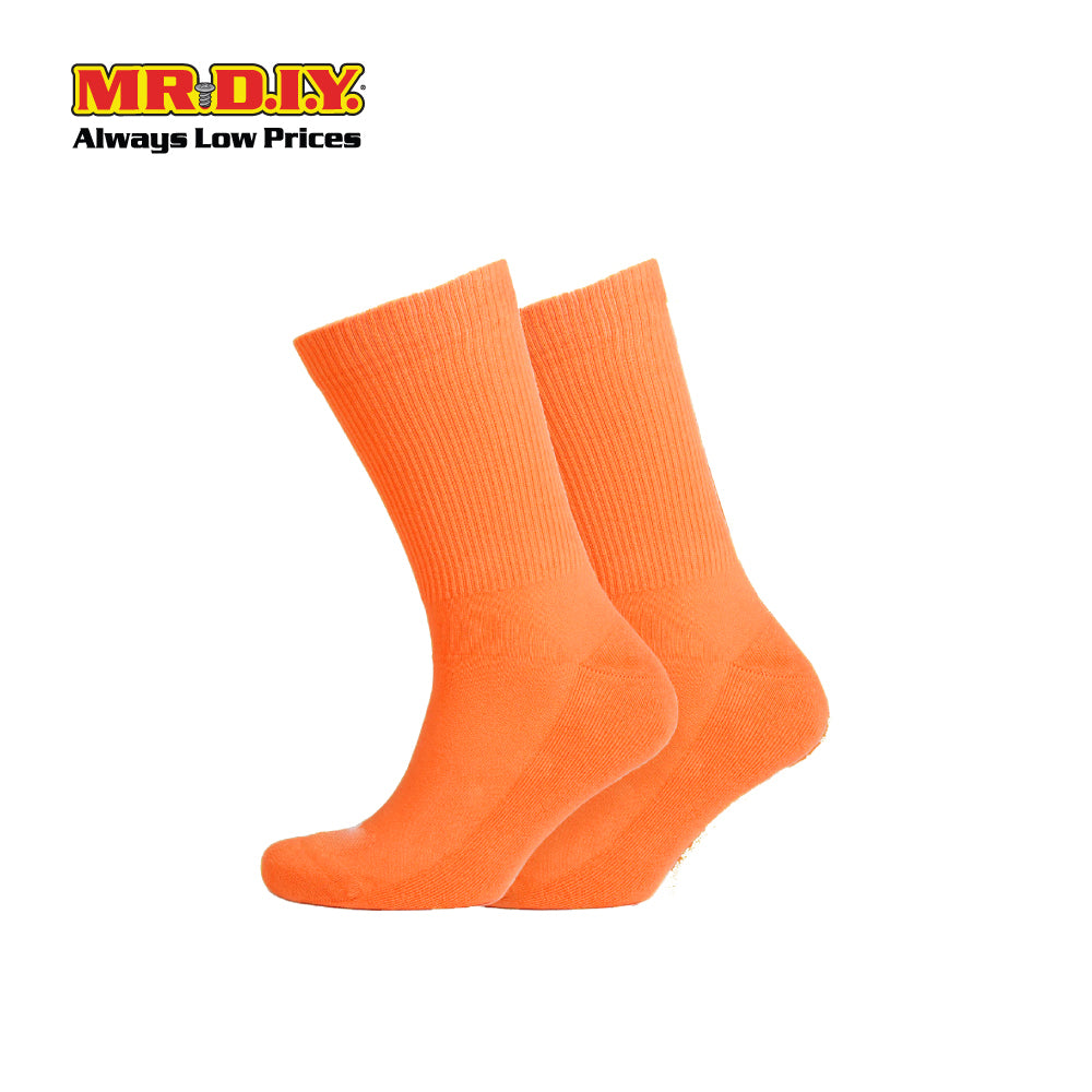 (MR.DIY) Unisex Adult Mid-Calf Casual Cotton Socks - Orange - Color Series