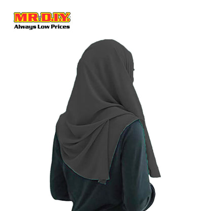 (MR. DIY) Basic Chiffon Scarf (45inch) - Black - Color Series