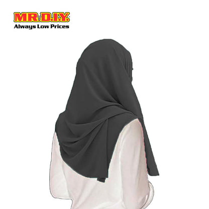 (MR. DIY) Basic Chiffon Scarf (45inch) - Black - Color Series