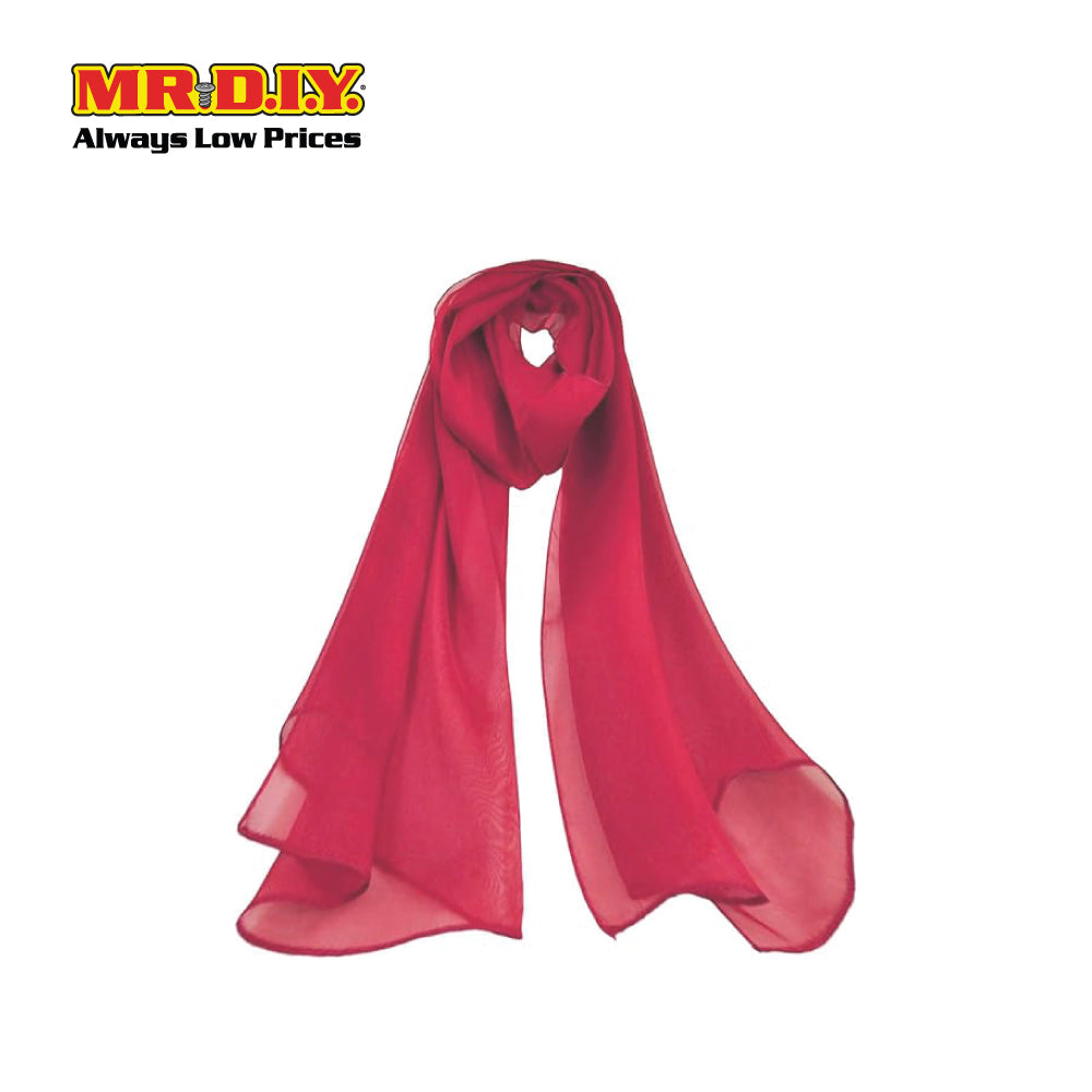 (MR. DIY) Basic Chiffon Scarf (45inch) - Red - Color Series