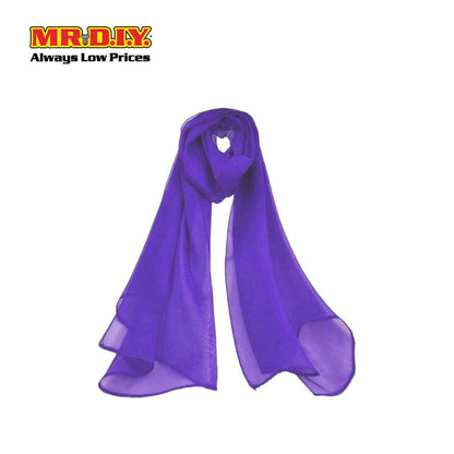 (MR. DIY) Basic Chiffon Scarf (45inch) - Purple - Color Series
