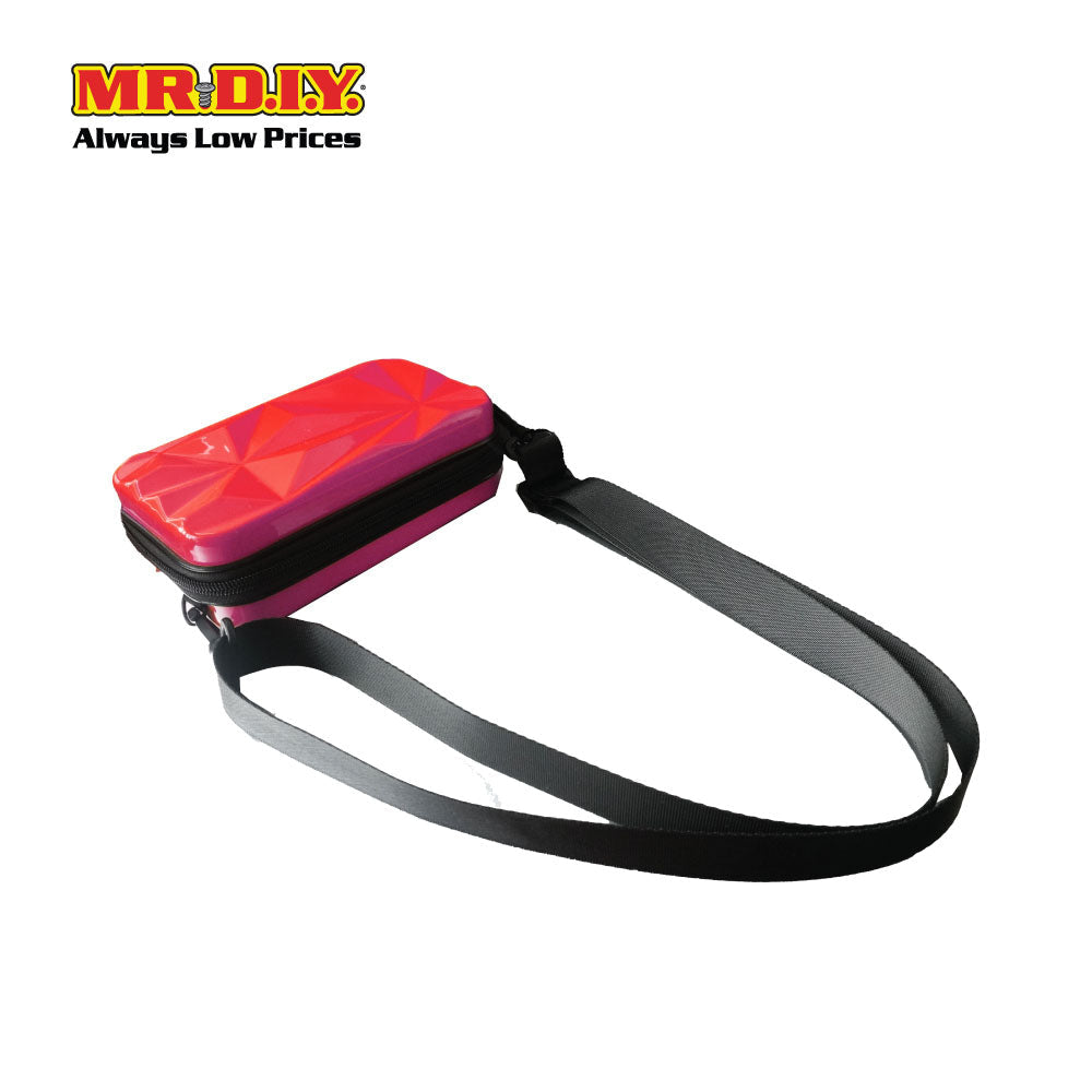(MR.DIY) Geometric Hardcase Shoulder Bag with Strap - RED - Color Series