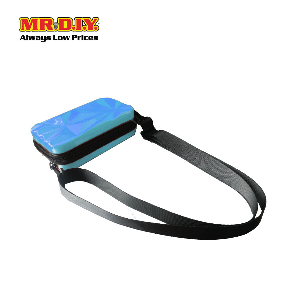 (MR.DIY) Geometric Hardcase Shoulder Bag with Strap - LIGHT BLUE - Color Series
