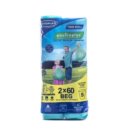 SEKOPLAS Enviroplus Twin Roll Garbage Bag S Size (2 x 60pcs)