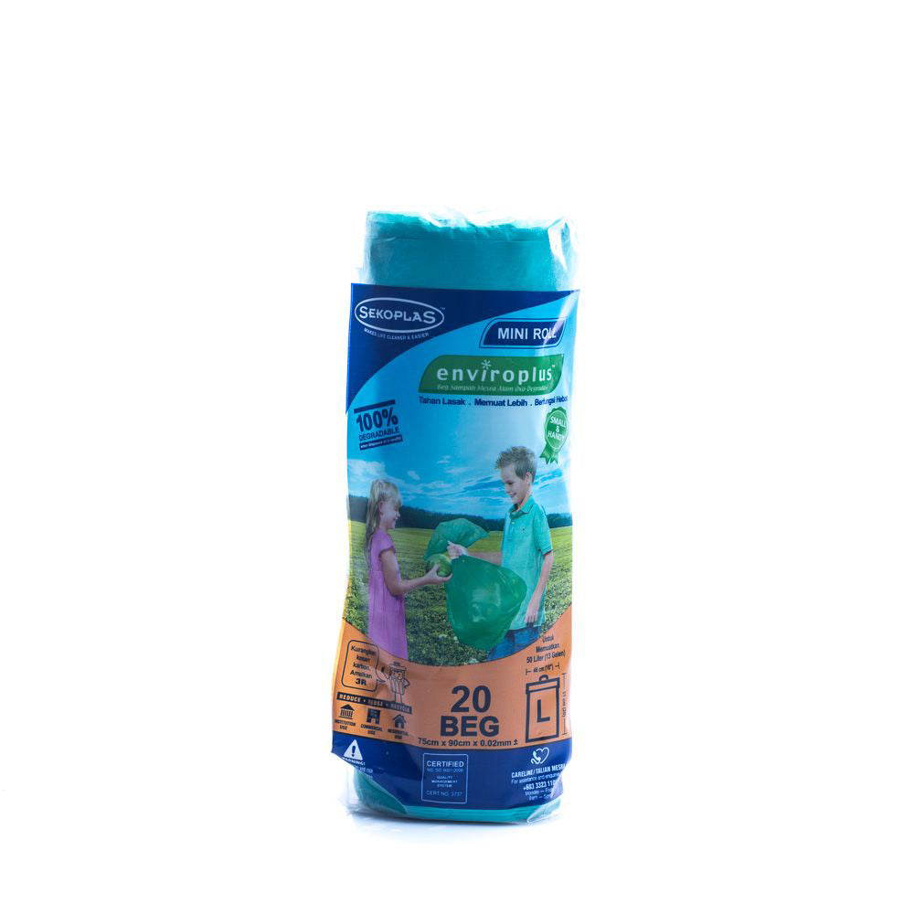 SEKOPLAS Enviroplus Mini Roll Garbage Bag L Size (20pcs)